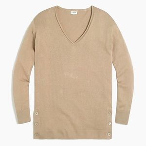 ❌SOLD❌ NWT J. Crew linen-blend button tunic sweater